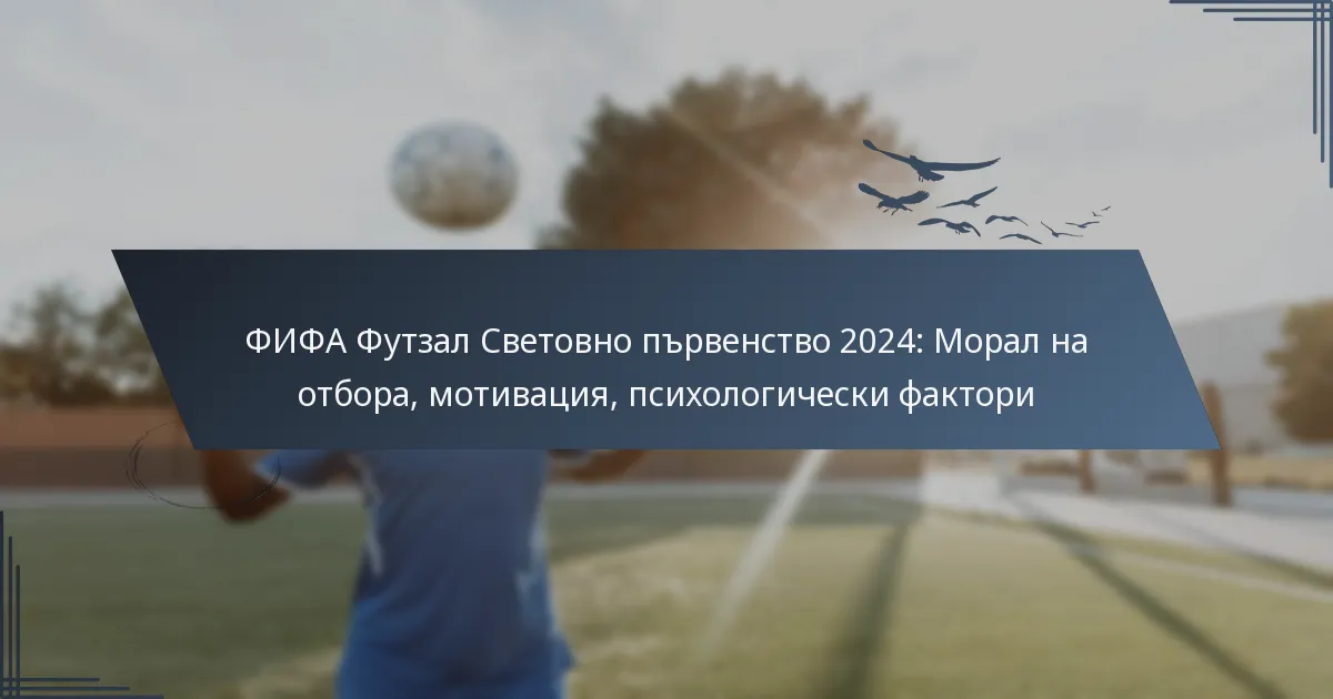 ФИФА Футзал Световно първенство 2024: Морал на отбора, мотивация, психологически фактори
