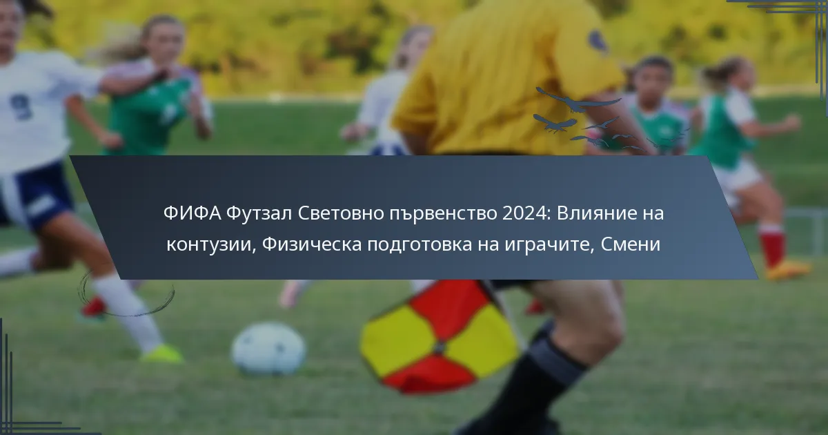 ФИФА Футзал Световно първенство 2024: Влияние на контузии, Физическа подготовка на играчите, Смени