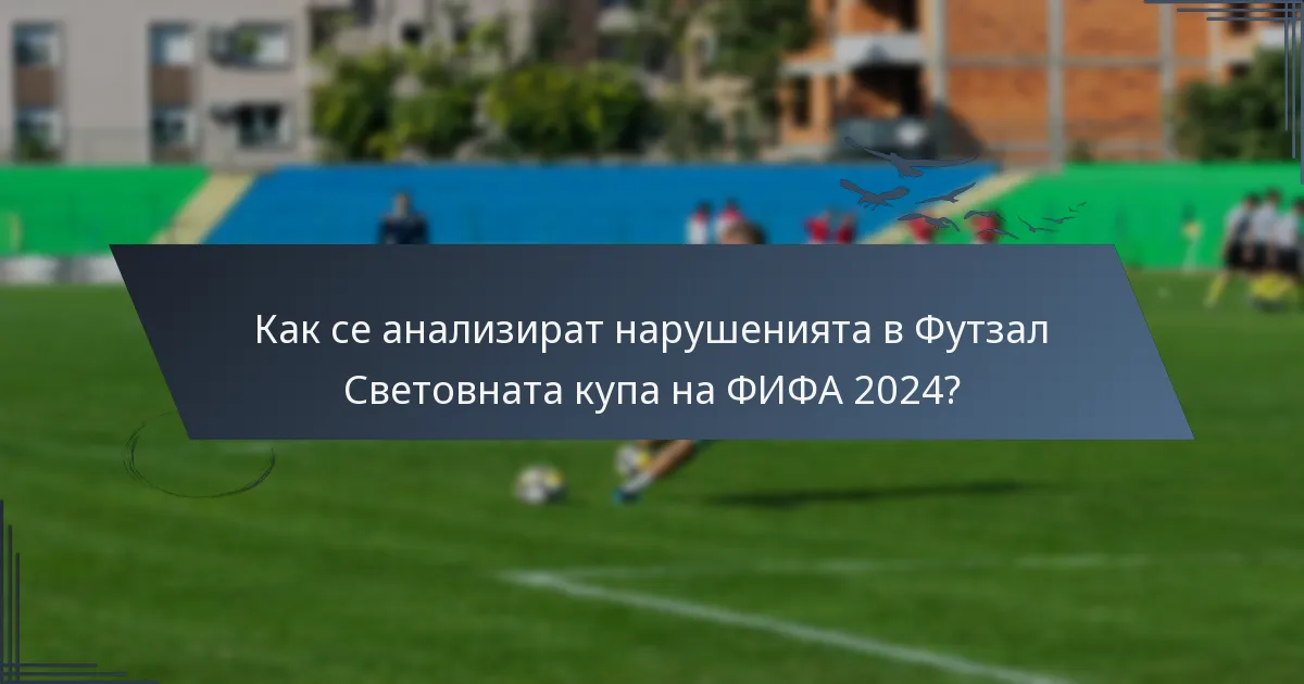 Как се анализират нарушенията в Футзал Световната купа на ФИФА 2024?