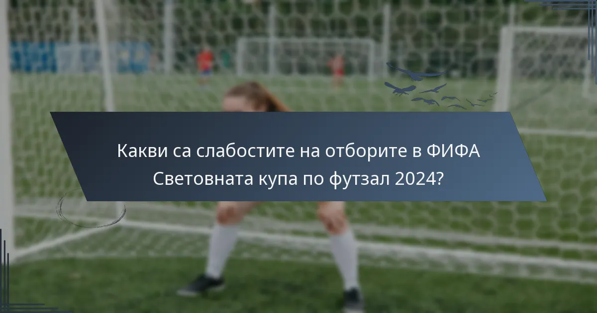 Какви са слабостите на отборите в ФИФА Световната купа по футзал 2024?