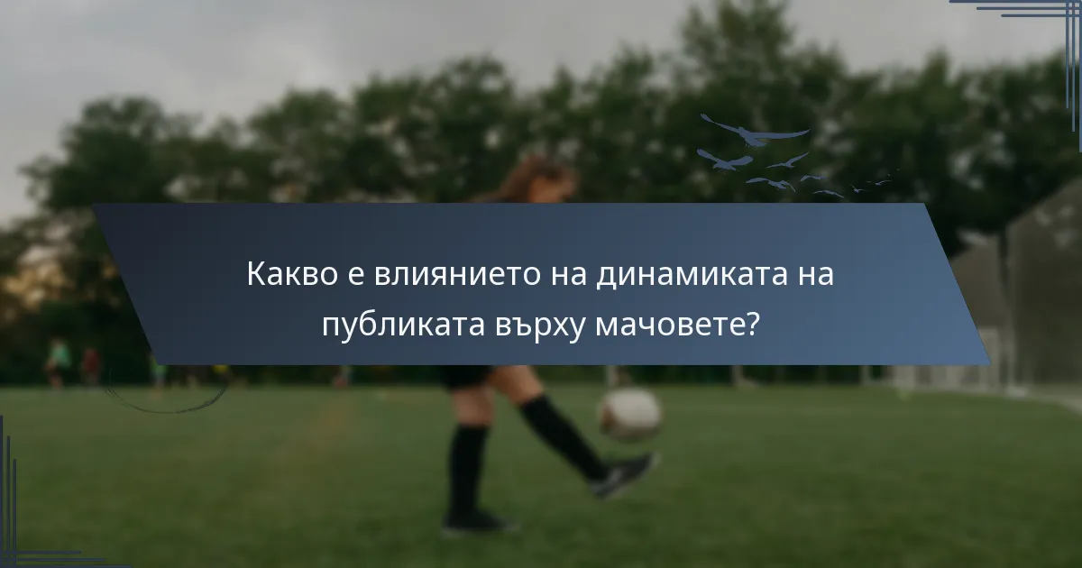 Какво е влиянието на динамиката на публиката върху мачовете?